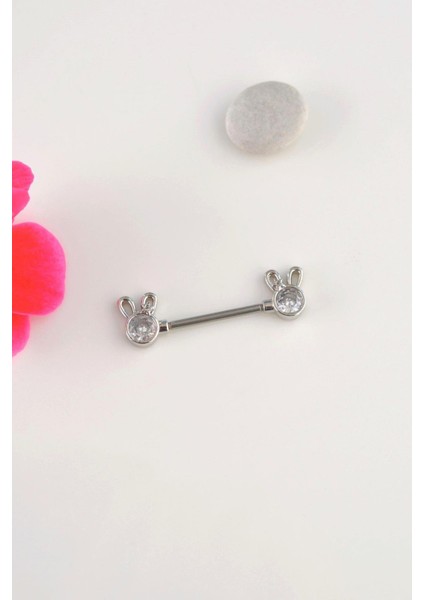 Tavşan Kulak Nipple Piercing Mini Yıldızlı Tavşan Kulak Meme Ucu Piercingi modelleri