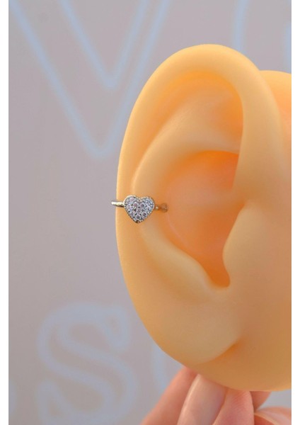 Sacce Scarves&Accessories Sıralı Mini Kalpli Halka Tragus Piercing Helix Kıkırdak fırsatları