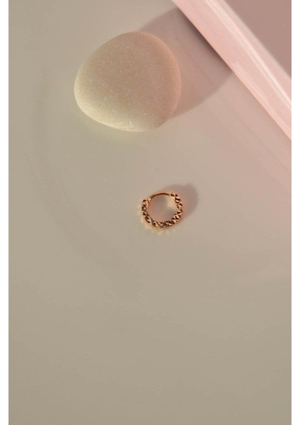 Lazer Kesim Altın Model Halka Tragus Helix Kıkırdak Piercing 6 mm fiyatları