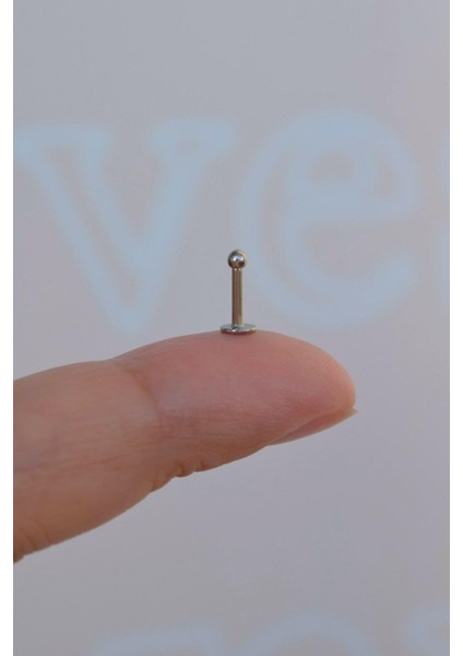 Gümüş Renk 2 mm Küçük Toplu Çelik Piercing Tragus Helix Kıkırdak Lob Conch Burun