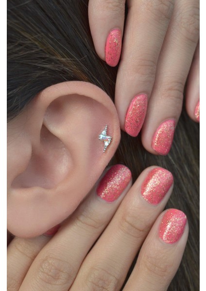 Şimşek Gümüş Piercing Helix Kıkırdak