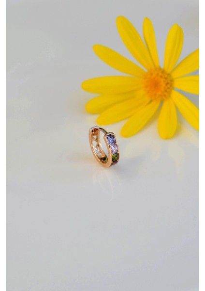 Çok Renkli Halka Conch Piercing Multicolor Helix Kıkırdak Küpesi