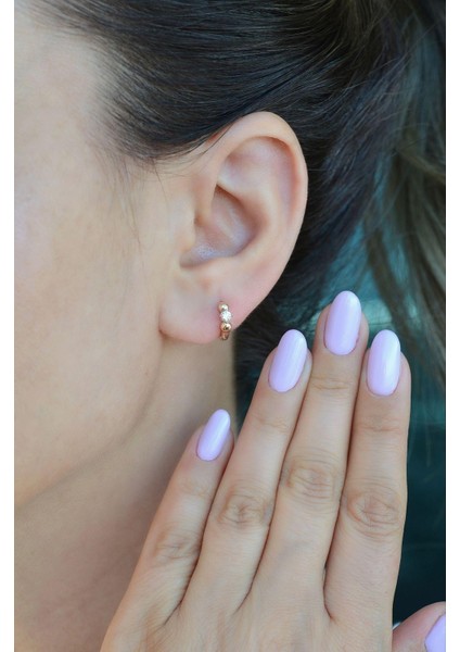 Tektaşlı Halka Helix Piercing Kıkırdak Lob Küpesi 8 mm modelleri