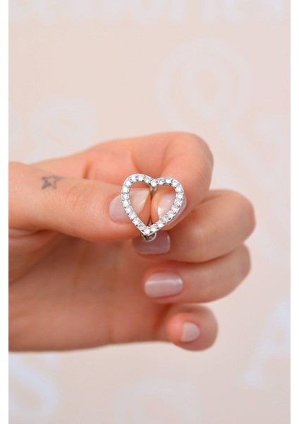 Kalp Model Göbek Piercingi Gümüş Renkli fiyatları