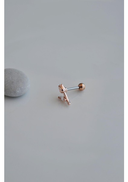 Çiçekli Tragus Helix Piercing Kıkırdak Rose Renk fiyatları