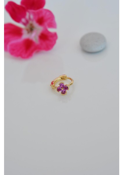 Sacce Scarves&Accessories Gold Halka Fuşya Pembesi Mini Çiçekli Tragus Piercing Helix Kıkırdak Lob fiyatları