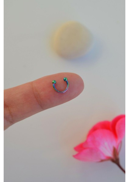 6 mm Hologram Renk Mini Nokta Toplu Çelik Piercing Tragus Helix Kıkırdak Lob Daith Forward Helix