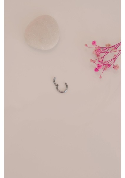 6 mm Halka Model Düz Çelik Tragus Piercing Gümüş Renk fiyatları