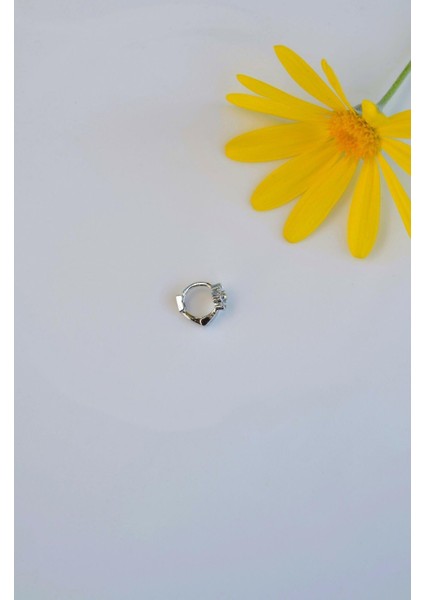 6 mm Mini Halka Çiçekli Piercing Forward Helix Tragus Helix Kıkırdak Gümüş Renk modelleri