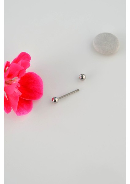 18 mm Iki Ucu Toplu Düz Nipple Piercingi Çelik Meme Ucu Piercingi