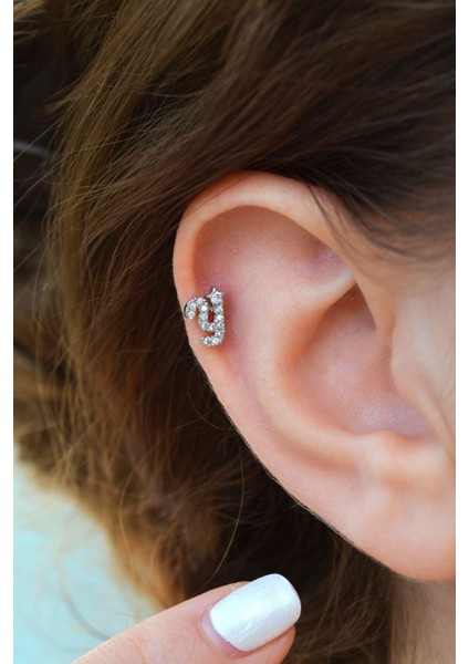 Y Harfi Piercing Gümüş Renkli Harf Piercing Y fiyatları