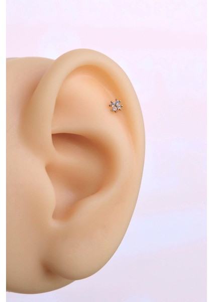 Çok Mini Çiçekli Helix Piercing Tragus Kıkırdak Piercing fiyatları