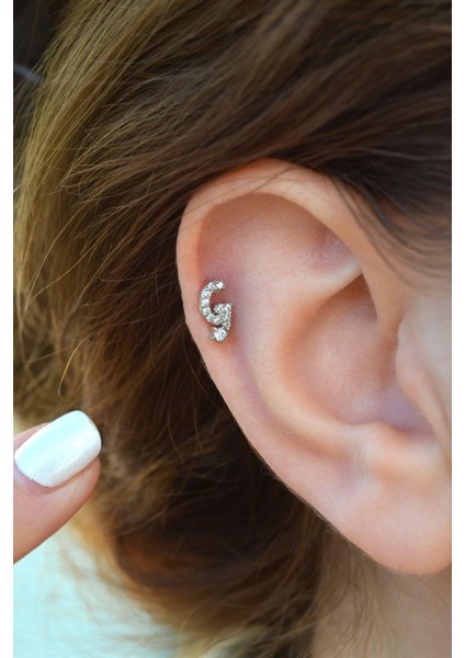 G Harfi Piercing Gümüş Renkli Harf Piercing G