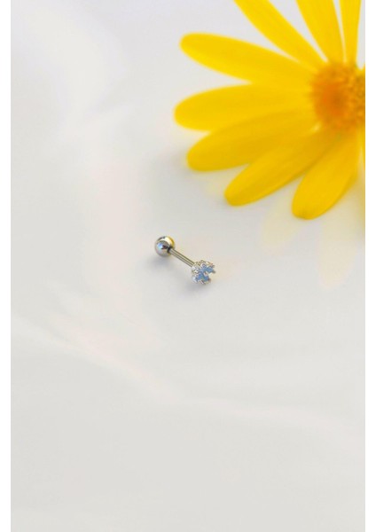 Çok Mini Çiçekli Helix Piercing Tragus Kıkırdak Piercing Gümüş Renk modelleri