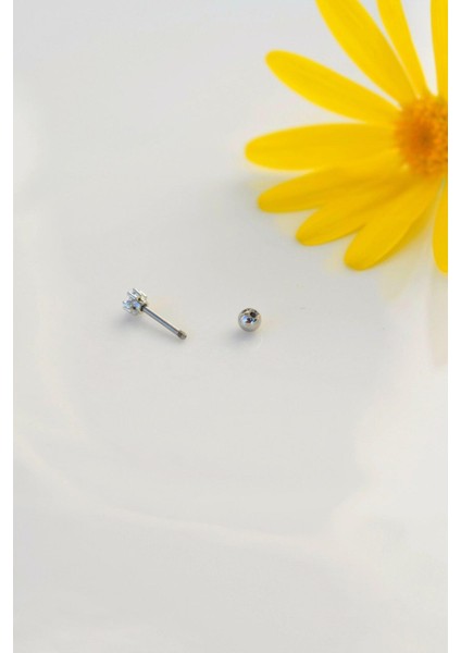 Çok Mini Çiçekli Helix Piercing Tragus Kıkırdak Piercing Gümüş Renk fırsatları