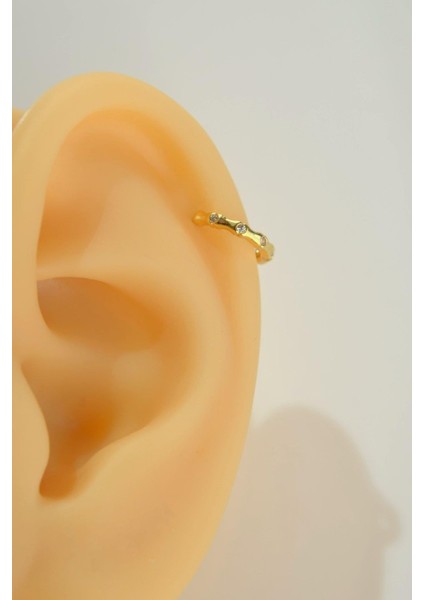 Gold İnce Mini Halka Tragus Piercing Helix Kıkırdak Lob Daith Forward Helix