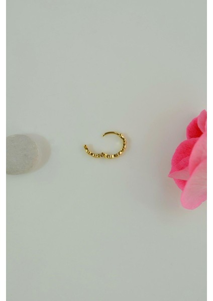 Gold İnce Mini Halka Tragus Piercing Helix Kıkırdak Lob Daith Forward Helix
