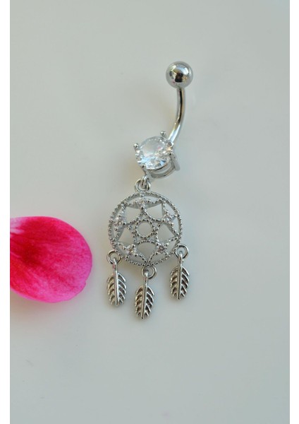 Çelik Düş Kapanı Model Göbek Piercing Gümüş Renk fiyatları