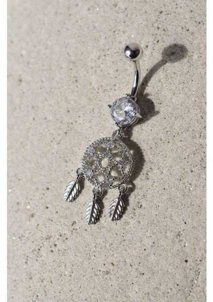 Çelik Düş Kapanı Model Göbek Piercing Gümüş Renk fırsatları