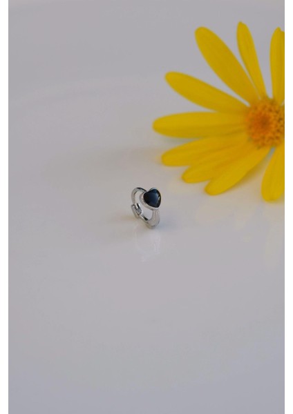 Sacce Scarves&Accessories Siyah Kalpli Halka Tragus Piercing Helix Kıkırdak Küpesi Gümüş Renkli modelleri