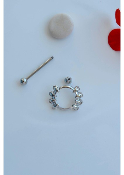 Pençe Çelik Nipple Piercing Kaplan Pençesi Model Meme Ucu Piercingi fırsatları
