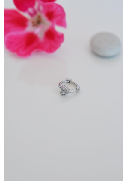 Sacce Scarves&Accessories Silver Renk Halka Mini Kalpli Tragus Piercing Helix Kıkırdak Lob modelleri