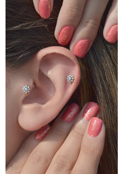 Kar Tanesi Piercing Helix Kıkırdak