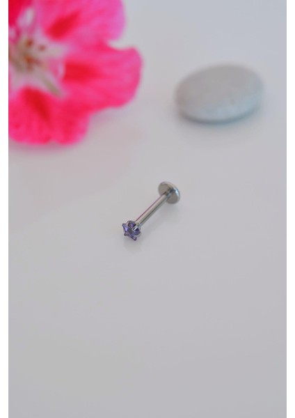 Silver Çelik Mor Tektaş Yıldız Tragus Piercingi Helix Kıkırdak Lob fiyatları