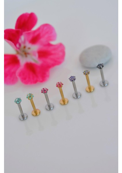 Silver Çelik Fuşya Pembesi Tektaş Yıldız Tragus Piercingi Helix Kıkırdak Lob fırsatları