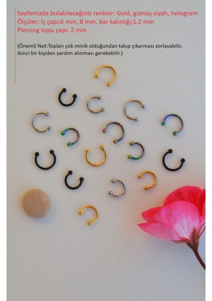 8 mm Hologram Renk Mini Nokta Toplu Çelik Piercing Tragus Helix Kıkırdak Lob Daith Forward Helix fırsatları