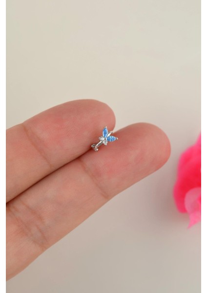 Mavi Kelebek Halka Tragus Helix Kıkırdak Lob Piercing fiyatları
