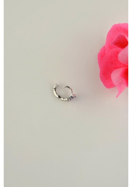 Mor Kelebek Halka Tragus Helix Kıkırdak Lob Gümüş Renkli Piercing modelleri
