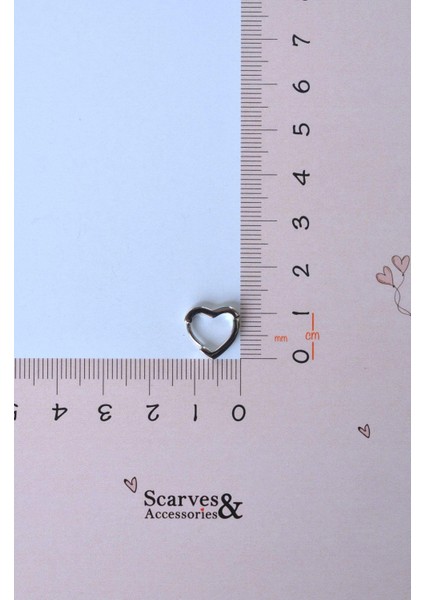 Sacce Scarves&Accessories Gümüş Renkli Taşlı Kalp Piercing Kalp Şekilli Helix Piercing Tragus Kıkırdak fırsatları