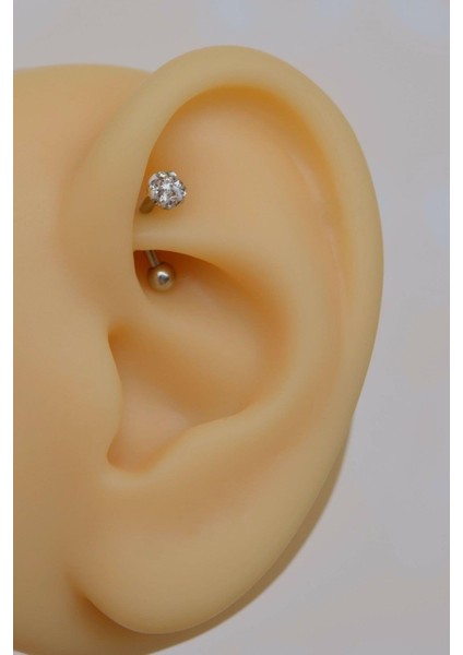 Çelik Taşlı Toplu Piercing 8 mm Rook Conch Helix Lob Kıkırdak fiyatları