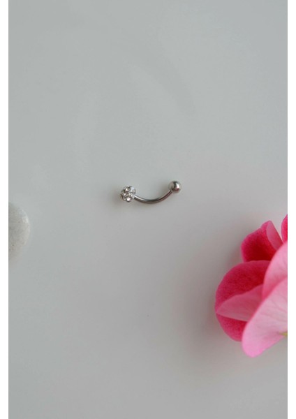 Çelik Taşlı Toplu Piercing 8 mm Rook Conch Helix Lob Kıkırdak fırsatları