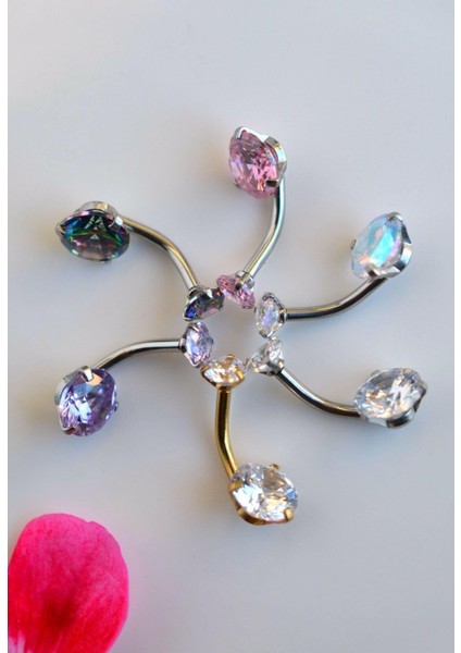 Çelik Hologram Tektaş Göbek Piercing Gümüş Renkli fırsatları