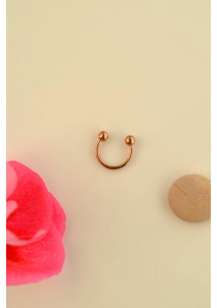 10 mm Rose Renk İki Ucu Toplu Çelik Piercing Kulak Burun Dudak fiyatları