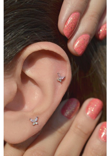 Kelebek Piercing Helix Kıkırdak