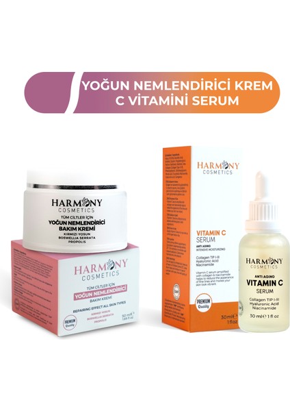 Yoğun Nemlendirici Bakım Kremi + C Vitamini Serum 2'li Bakım Seti
