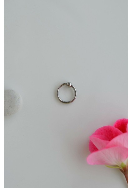 Mini Topçuklu Çelik Halka Piercing 8 mm Gümüş Renkli fiyatları