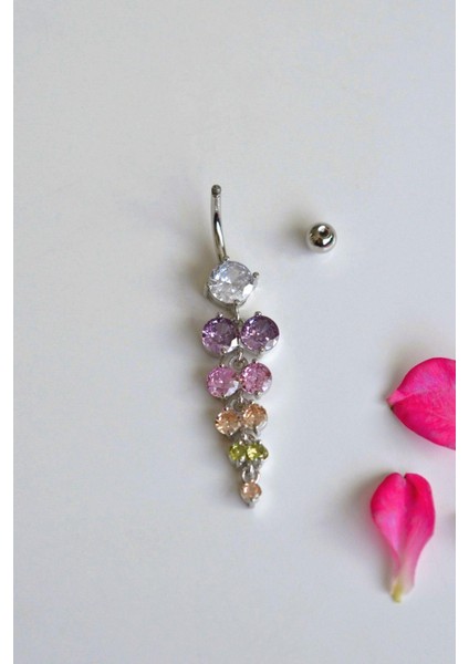 Sacce Scarves&Accessories Çelik Su Yolu Çok Renkli Işık Seli Sallantılı Göbek Piercingi fiyatları