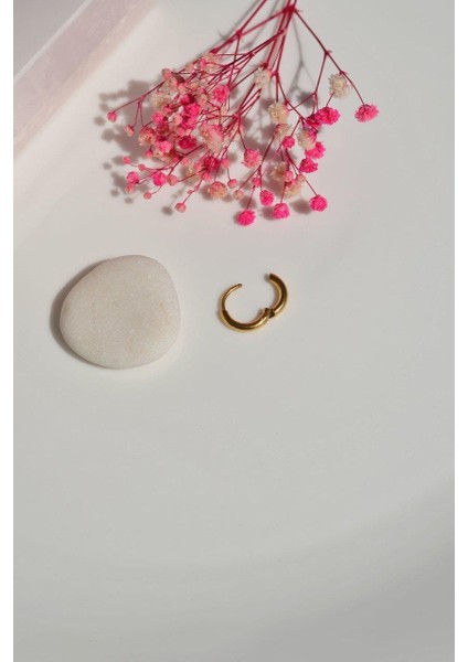 Altın Sarı Gold Renk Çelik Düz Halka Piercing Helix Kıkırdak Küpesi fırsatları