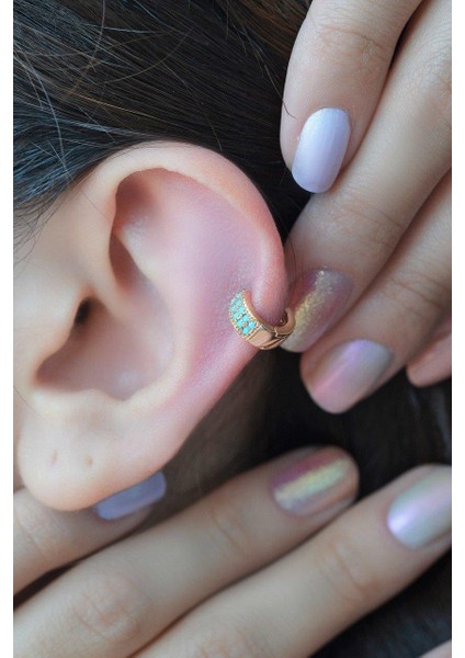 Firuze Taşlı Halka Piercing Tragus Helix Kıkırdak Küpesi fiyatları