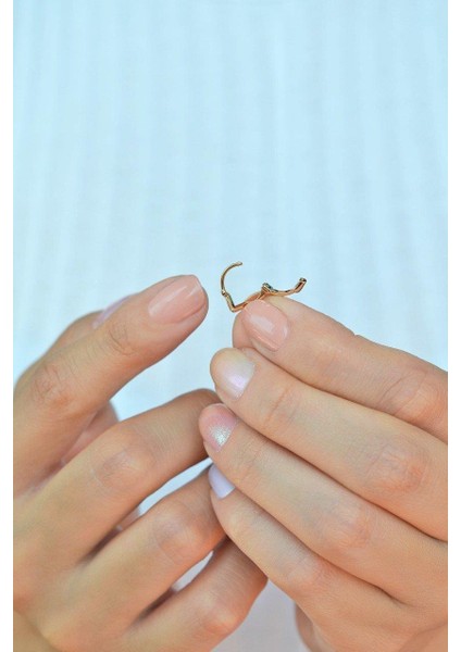 Kalp Atışı Model Halka Piercing Tragus Helix Kıkırdak Küpesi Sağ Kulak