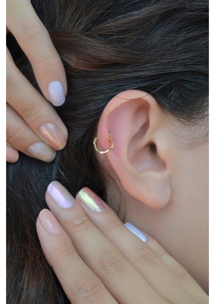 Kalp Atışı Model Halka Piercing Tragus Helix Kıkırdak Küpesi Sağ Kulak