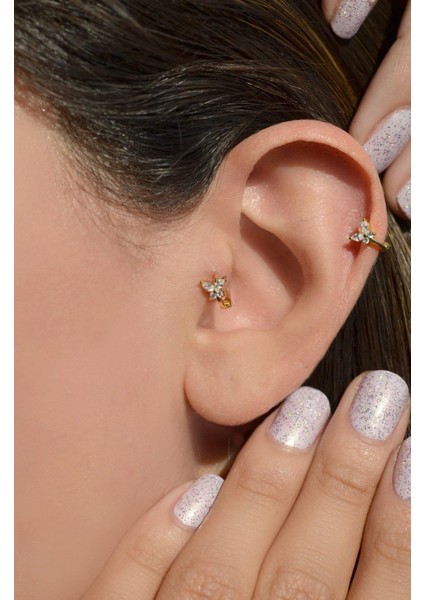 Gold Kelebek Tragus Piercing