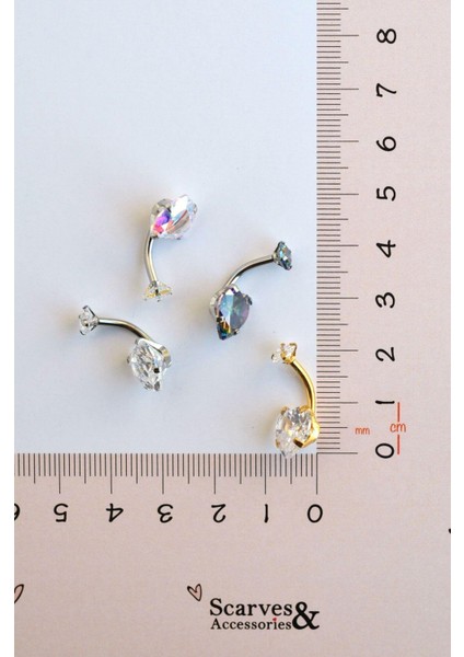 Çelik Kalp Model Tektaş Göbek Piercing Gümüş Renkli modelleri