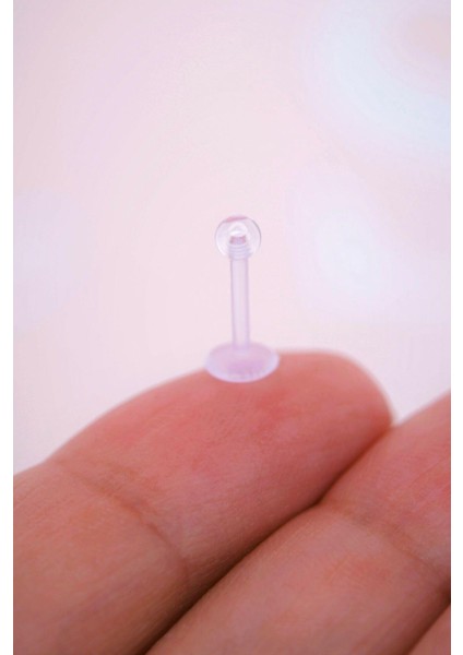 Bioflex Hipoalerjenik Antialerjik Şeffaf Silikon Piercing 8 mm Arkası Düz