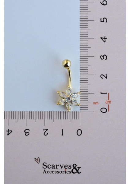 Çelik Yıldız Çiçekli Göbek Piercing Gold fiyatları