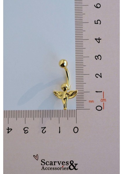Çelik Melek Figürlü Göbek Piercing Gold fiyatları